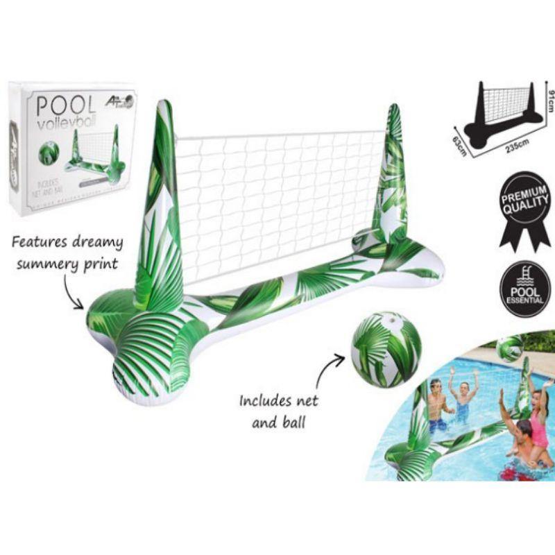 Inflatable Palm Leaves Printed Pool Volley Ball Set - 235cm x 91cm x 63cm - The Base Warehouse