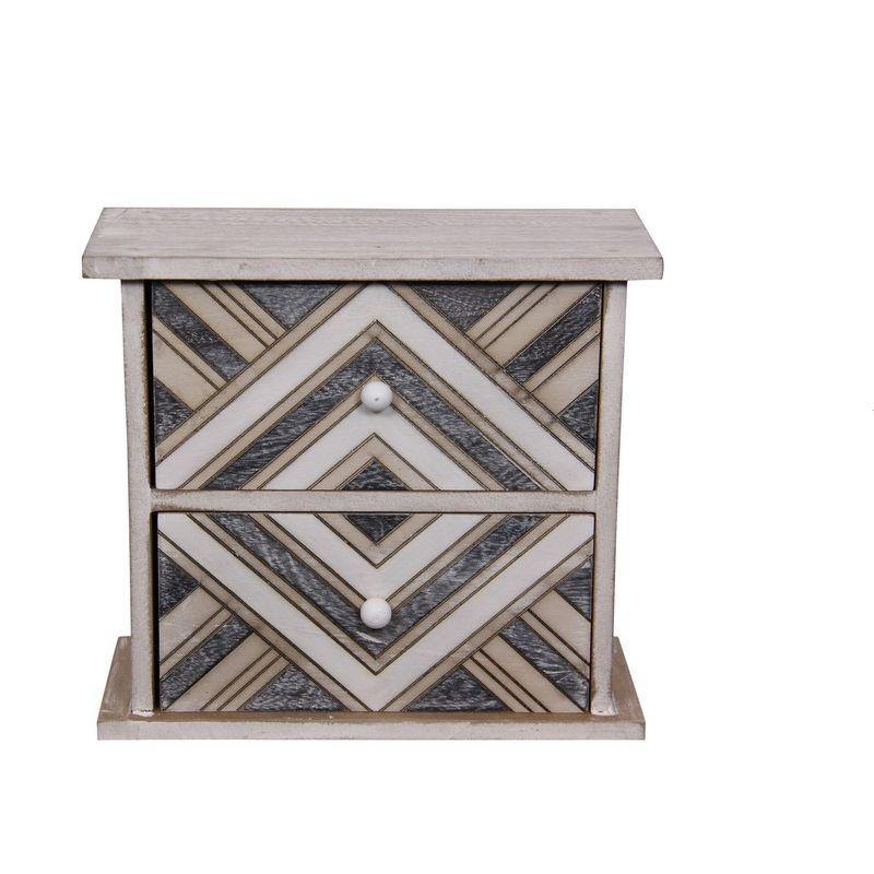 Aztec Art 2 Drawer Chest - 21cm | The Base Warehouse