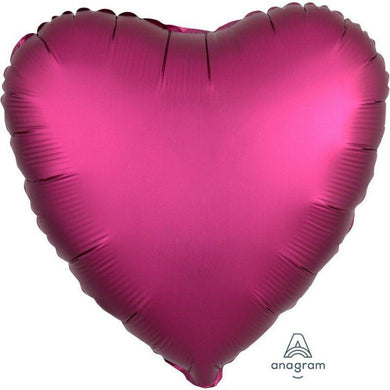 Satin Luxe Pomegranate Heart Foil Balloon - 45cm - The Base Warehouse