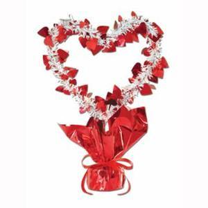 Centrepiece Heart Red and White - 29cm - The Base Warehouse