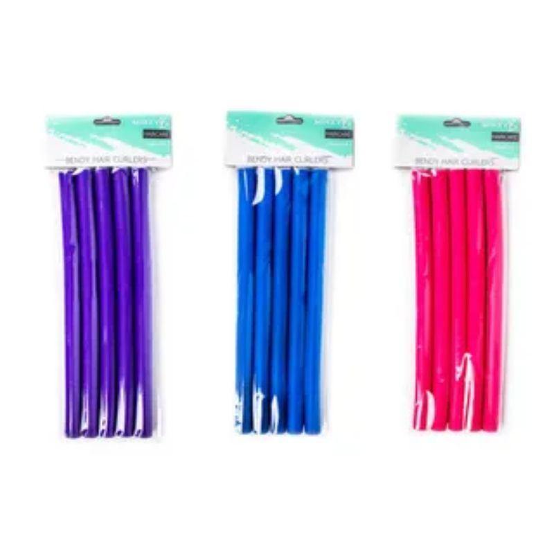 5 Pack Bendy Hair Curlers - 24cm x 1.5cm - The Base Warehouse
