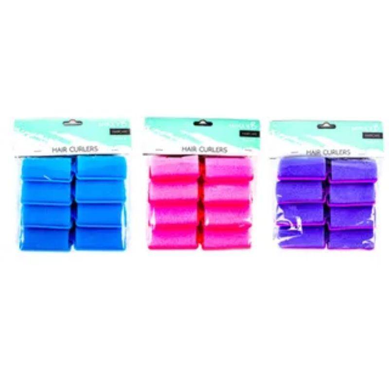 8 Pack Hair Curlers - 6cm x 3cm - The Base Warehouse