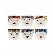 Face with Patterned Head Pot - 8.5cm x 8.5cm x 7cm - The Base Warehouse