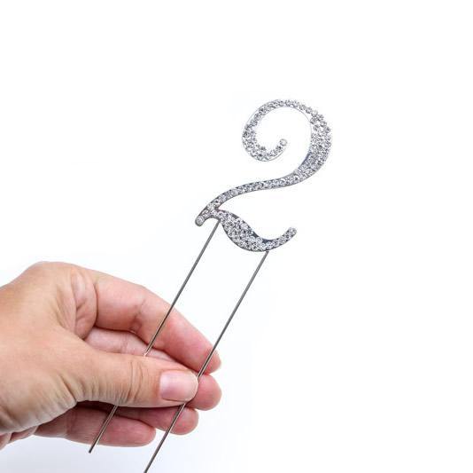 Number 2 Diamante Cake Topper - 7.5cm - The Base Warehouse