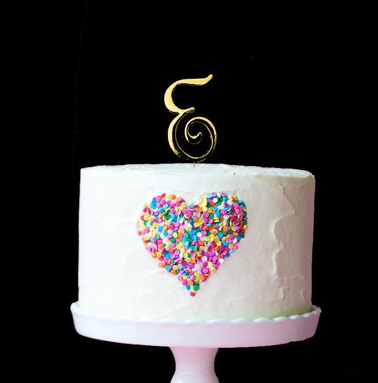 Letter E Gold Cake Topper - 7cm - The Base Warehouse