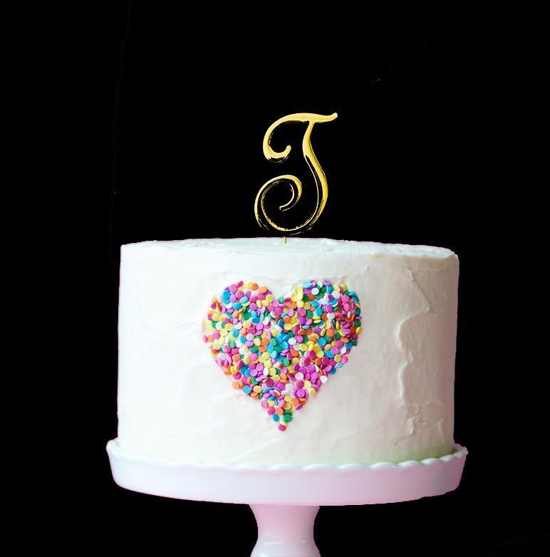 Letter T Gold Cake Topper - 7cm - The Base Warehouse