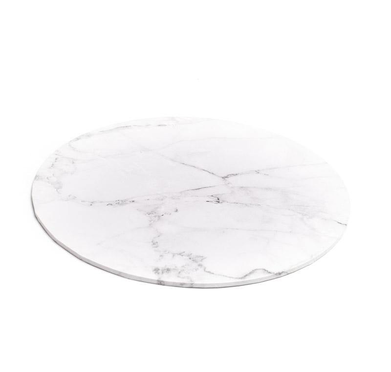 White Marble Printed Food Presentation Board - 25.5cm - The Base Warehouse