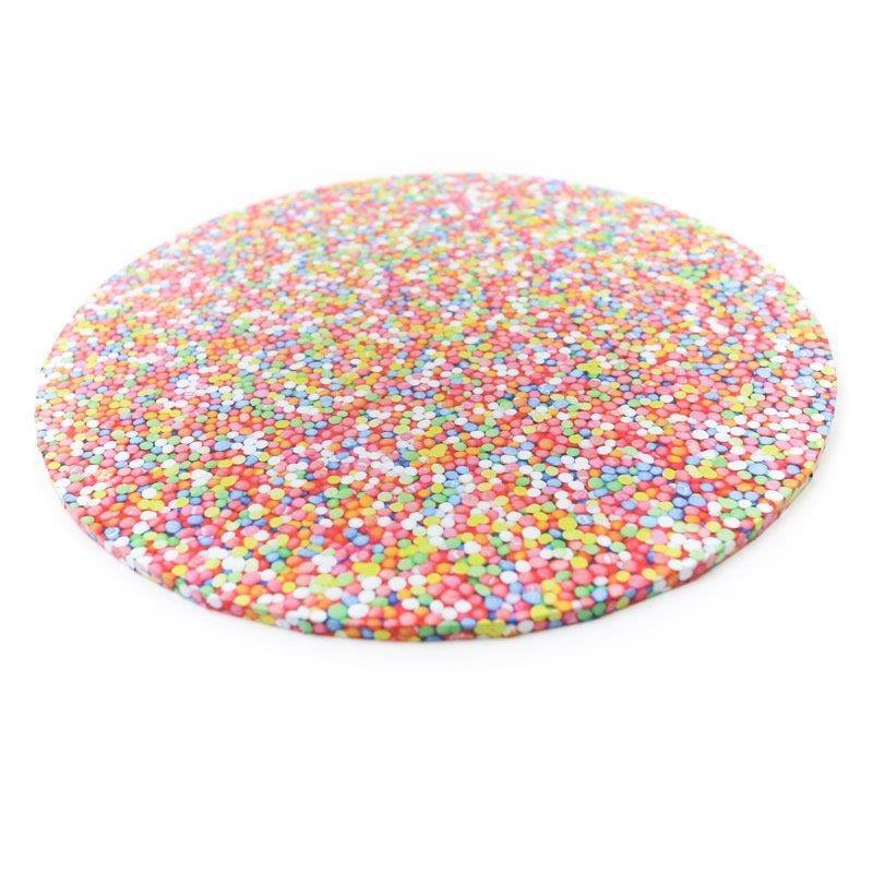 Round Sprinkles Print Food Presentation Board - 35cm - The Base Warehouse