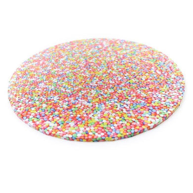 Round Sprinkles Print Food Presentation Board - 35cm - The Base Warehouse