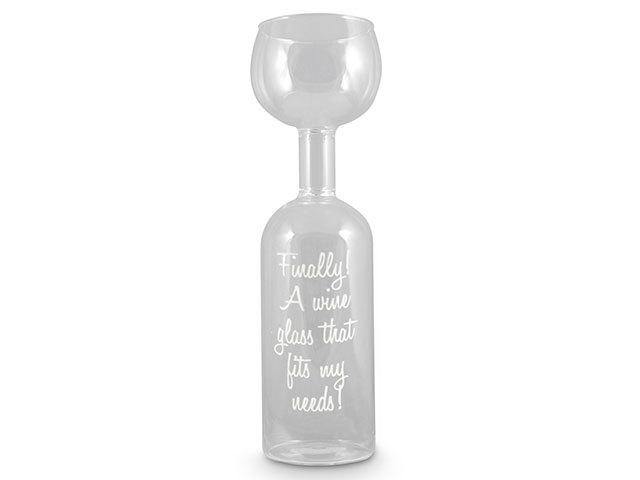 Wine Glass Bottle with Decal - 600ml - The Base Warehouse