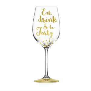 40 Gold Foil Wine Glass