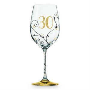 30 Black/Gold Vine Wine Glass - The Base Warehouse