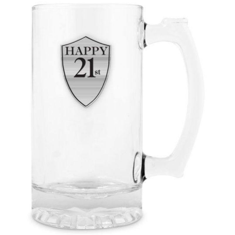 21 Beer Mug with Handle Pewter - 500ml - The Base Warehouse