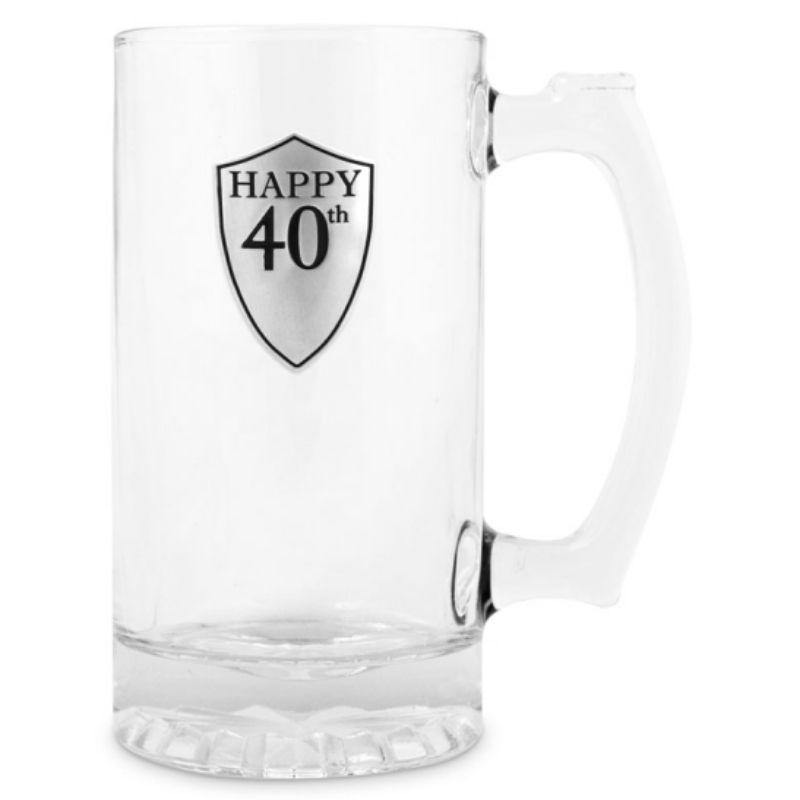 40 Beer Mug with Handle Pewter - 500ml