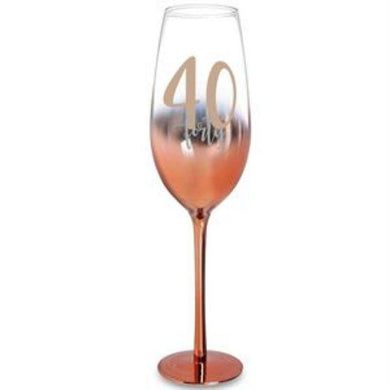 40 Rose Gold Ombre Champagne Glass - 150ml - The Base Warehouse