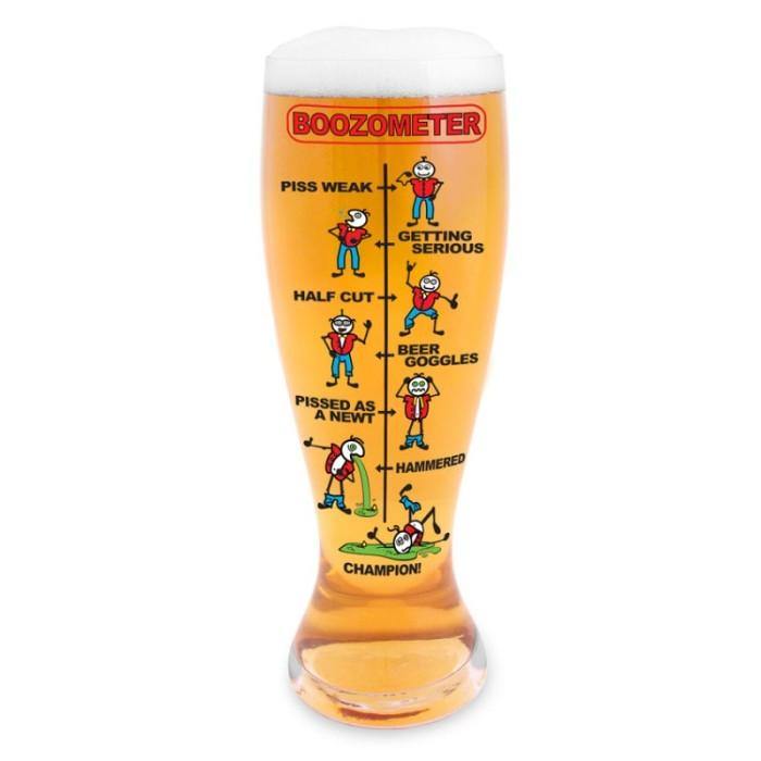 Boozometer Beer Glass - The Base Warehouse