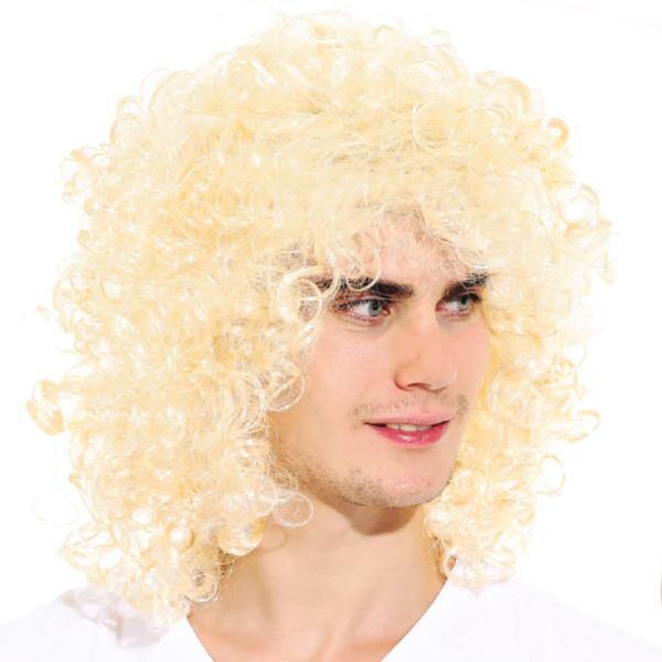 Mens Blonde Long Curly Wig - The Base Warehouse