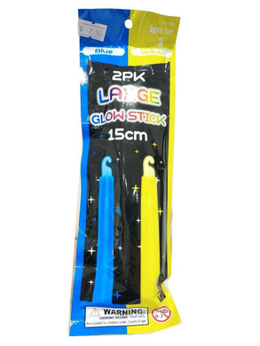 2 Pack Multi Colour Large Glow Stick 15cm - The Base Warehouse