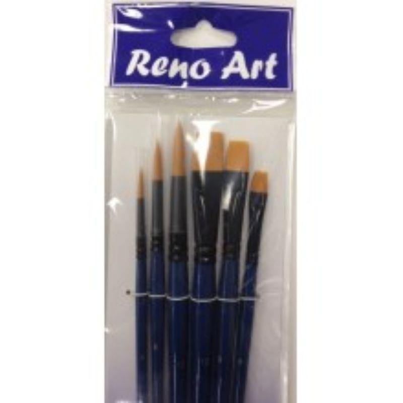 6 Pack Golden Synthetic Brush Set - The Base Warehouse