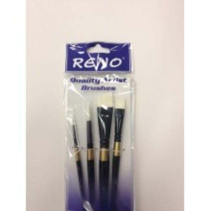 4 Pack White Synthetic Brush Set B