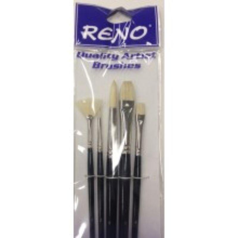 5 Pack Hog Bristle Brush Set B - The Base Warehouse