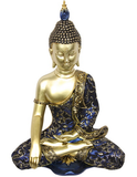 Load image into Gallery viewer, Blue/Gold Sitting Rulai Buddha - 35cm - The Base Warehouse
