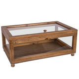 Load image into Gallery viewer, Wood Square Glass Display Cabinet - The Base Warehouse
