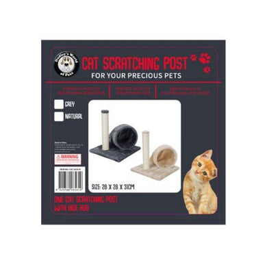 Cat Scratch Post with Hide Hub - 28cm x 28cm x 31cm - The Base Warehouse
