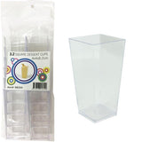 Load image into Gallery viewer, 12 Pack Clear Plastic Mini Square Dessert Cups - 4cm x 4cm x 8.2cm
