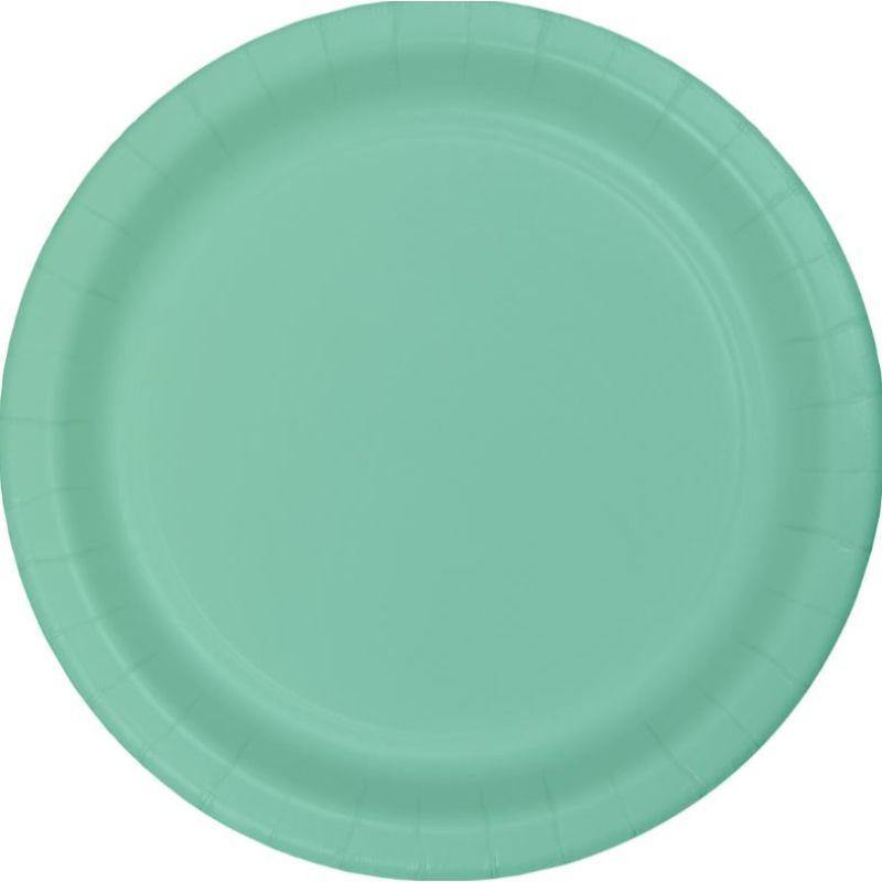 24 Pack Fresh Mint Green Paper Lunch Plates - 18cm - The Base Warehouse