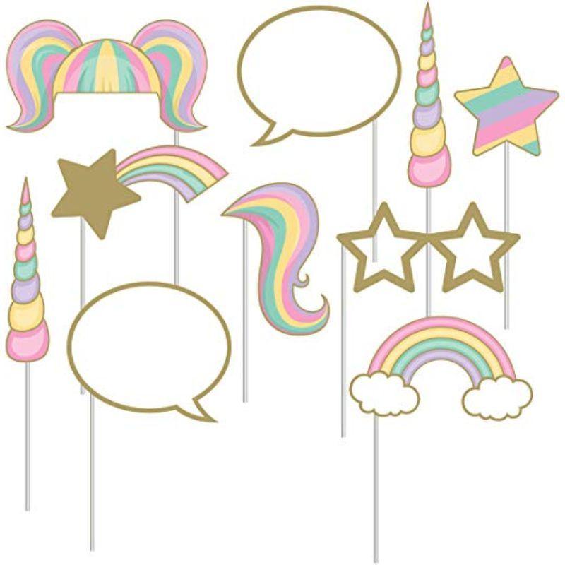 10 Pack Unicorn Sparkle Photo Booth Props - The Base Warehouse