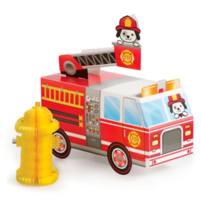3D Flaming Fire Truck Stand Up Centerpiece - The Base Warehouse