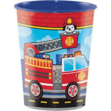 Flaming Fire Truck Favor Cup - 473ml - The Base Warehouse