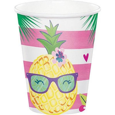 8 Pack Pineapple N Friends Paper Cups - The Base Warehouse