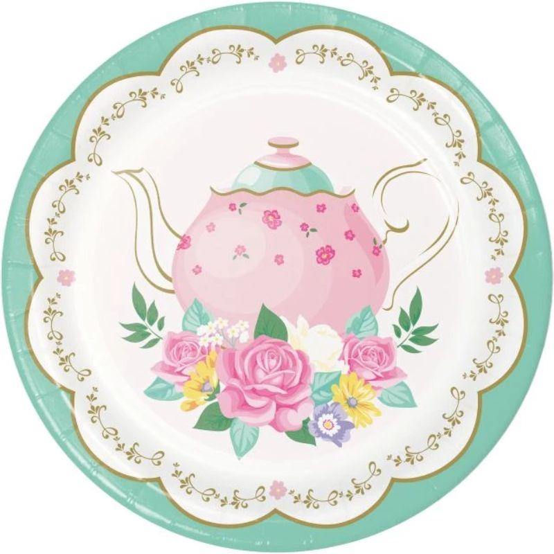 8 Pack Floral Tea Party Plates - 18cm - The Base Warehouse