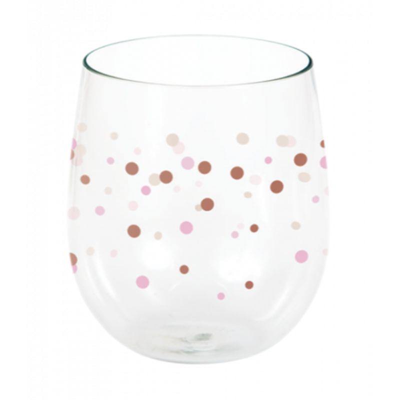 Rose All Day Dots Stemless Wine Glass - The Base Warehouse