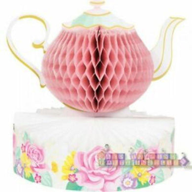 Floral Tea Party Honeycomb Centerpiece - 30cm x 23cm - The Base Warehouse