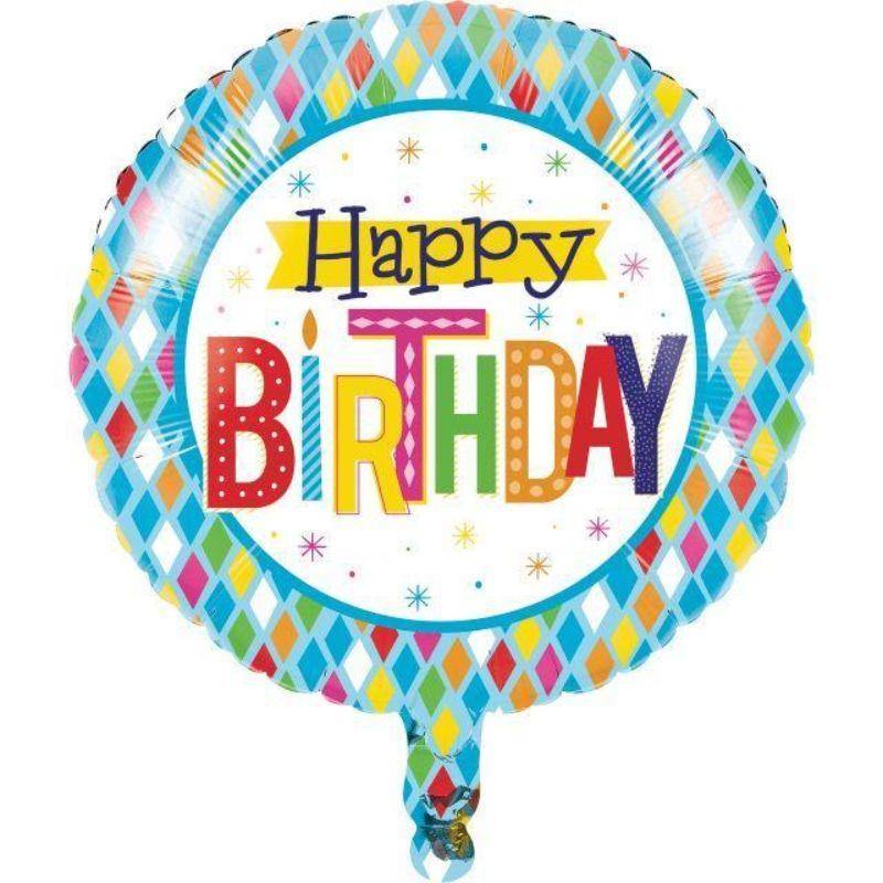 Bright Birthday Metallic Foil Balloon - 45cm - The Base Warehouse