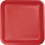 Load image into Gallery viewer, 24 Pack Classic Red Square Paper Lunch Plates - 18cm - The Base Warehouse
