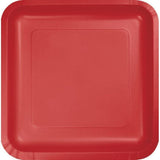 Load image into Gallery viewer, 24 Pack Classic Red Square Paper Dinner Plates - 23cm - The Base Warehouse
