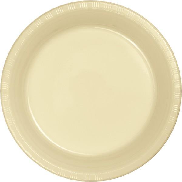 24 Pack Ivory Round Paper Dinner Plates