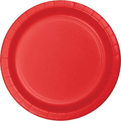 24 Pack Classic Red Banquet Paper Plates - 26cm - The Base Warehouse