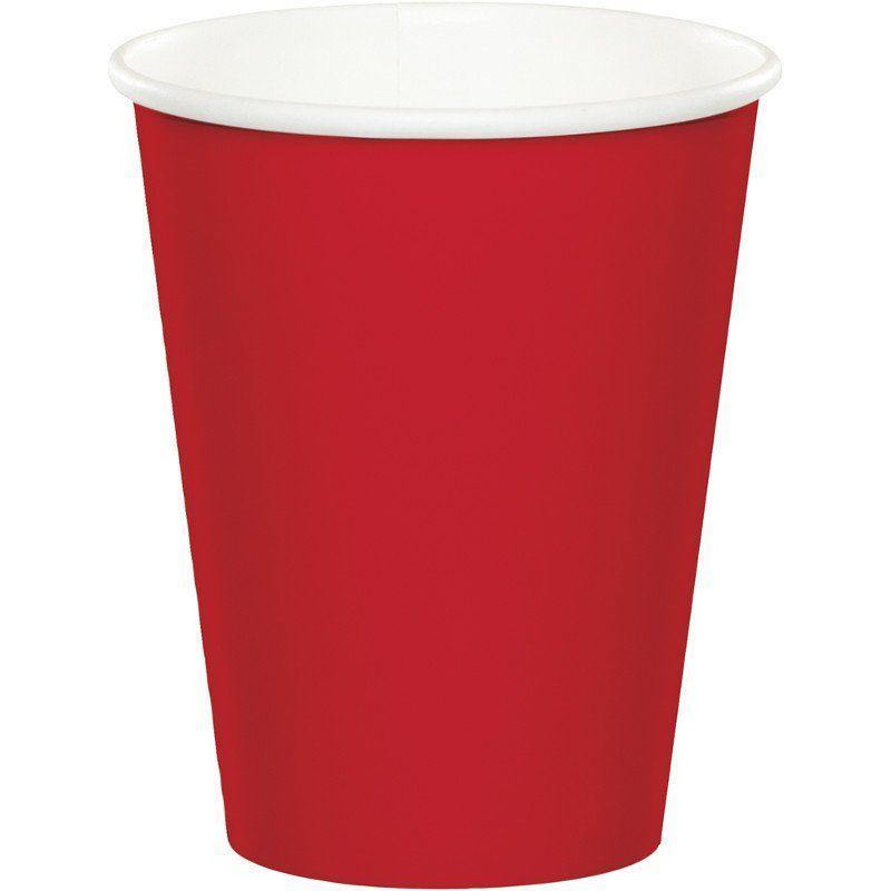 24 Pack Classic Red Paper Cups - 266ml