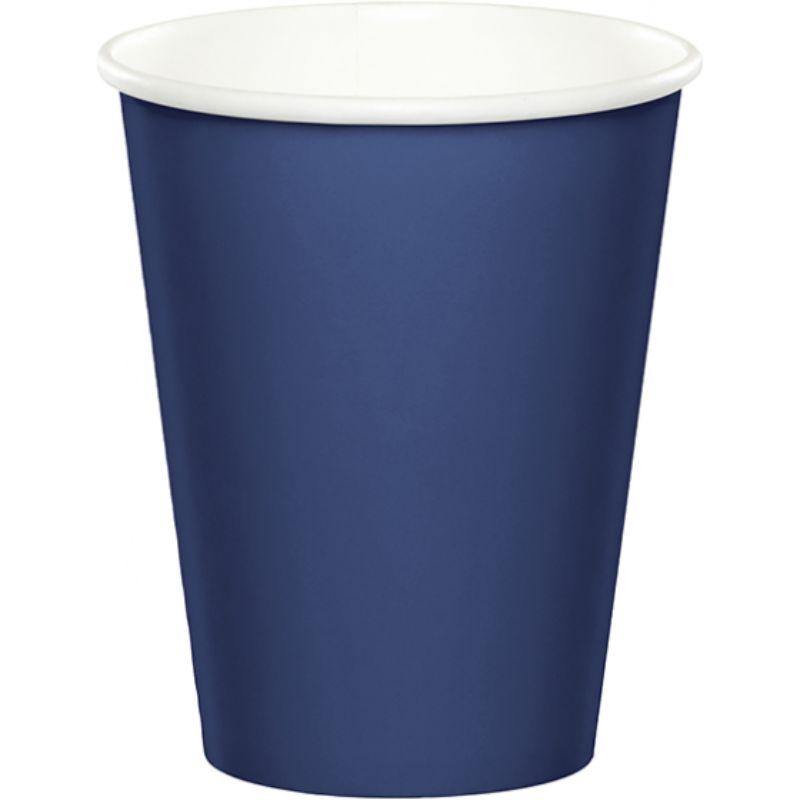 24 Pack Navy Blue Paper Cup - 266ml - The Base Warehouse