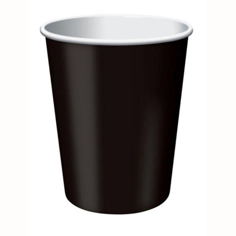 24 Pack Black Velvet Paper Cups - 266ml - The Base Warehouse