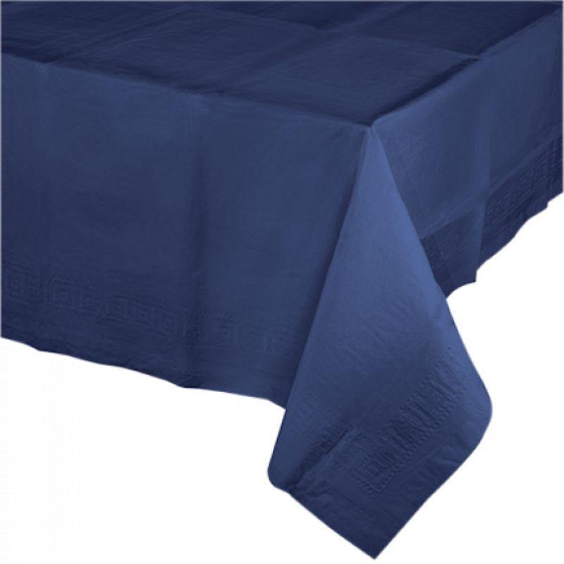 Navy Blue Tissue and Plastic Tablecover - 1.37m x 2.74m - The Base Warehouse