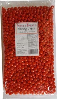 Red Strawberry Flavour Candy Chews - 1kg - The Base Warehouse