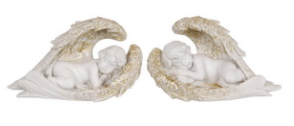 Cherubs with Gold Glitter - 9cm - The Base Warehouse