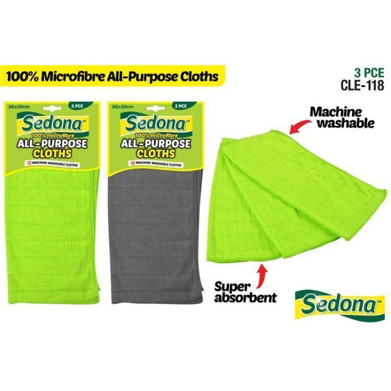 Microfiber All-Purpose Cloths - 30cm x 30cm - The Base Warehouse