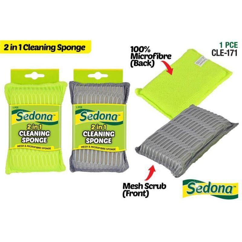 2 in 1 Microfiber Cleaning Sponge - 15cm x 9cm
